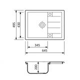 Мийка для кухні VENTA Stone 645х495х200 VS501004