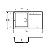 Мийка для кухні VENTA Stone 780х495х230 VS503002