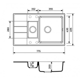 Мийка для кухні VENTA Stone 775х495х200 VS506001
