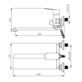 Змішувач для ванни VENTA BF325DC