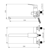 Змішувач для ванни VENTA BT335DC