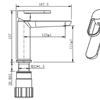 Змішувач для умивальника VENTA BCL117MC Змішувач для умивальника VENTA BCL117MC