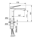 Змішувач для умивальника VENTA BA105MG