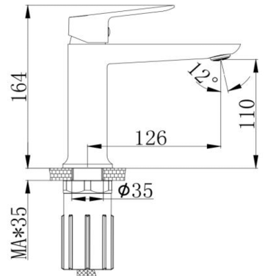 Змішувач для умивальника VENTA BBL107MC Змішувач для умивальника VENTA BBL107MC
