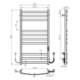 Рушникосушарка VENTA Turn 1000х500 TUU.100.50.10.B.U.4