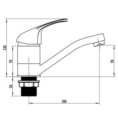Змішувач для умивальника VENTA VX416KC