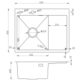 Мойка для кухни VENTA Gray 630x500 BVM6350G