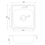 Мойка для кухни VENTA Micro decor 480x480 VM48486D