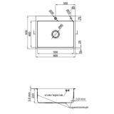 Мийка для кухні інтегрована VENTA Black 600x500 BVM6050B