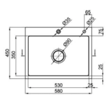 Мойка для кухни VENTA Brushed 580x450 BVM5845
