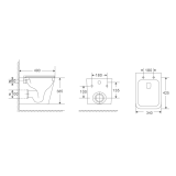 Унітаз підвісний VENTA POST 490x340x385 Tornado 3.0