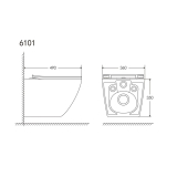 Унітаз підвісний VENTA FOKUS 495x365x365 Tornado 3.0