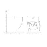 Біде підвісне VENTA Fokus 490x365x330