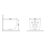 Унітаз підвісний VENTA RIMLESS FLOW 490x345x340 мм