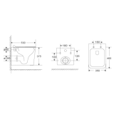 Унітаз підвісний VENTA SAPPO 530x360x365 мм Tornado 3.0