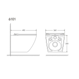 Унитаз подвесной VENTA RIMLESS URBAN 490x360x350 мм