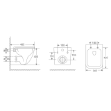Унітаз підвісний VENTA LIST 485x345x400 Tornado 3.0