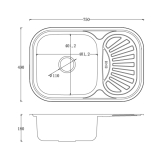 Мийка для кухні VENTA Satin 750x490VM75498S