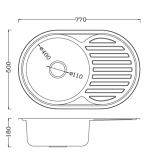 Мийка для кухні VENTA Micro decor 770x500 VM7758D
