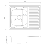 Мойка для кухни VENTA Satin 600x800 VM8066LS