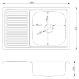 Мойка для кухни VENTA Satin 500x800 VM8058RS
