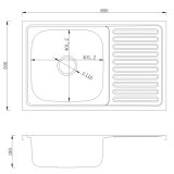 Мойка для кухни VENTA Satin 500x800 VM8058LS