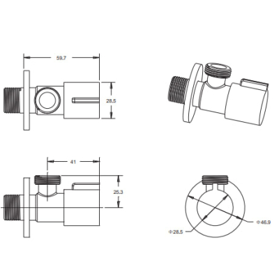 Кран кутовий VENTA VUBR2S