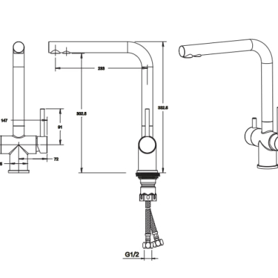 Змішувач для кухні VENTA VS803FS з підключенням до осмосу